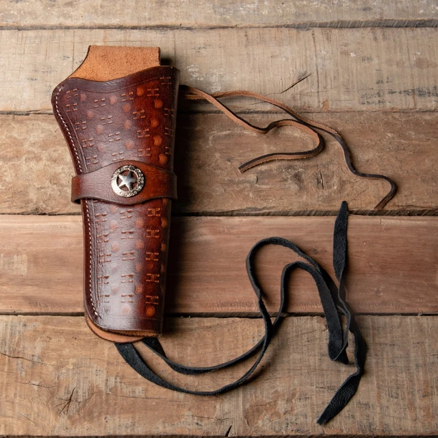 22 Revolver Holster Full Grain Buffalo Leather Western Holster - 22 Caliber Cowboy Revolver Holster Set Heritage Rough Rider Holster - View #10