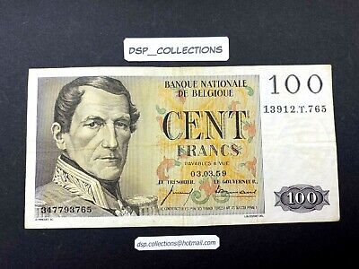💎 Belgique / Belgium - BEAU Billet de 100 Francs 03-03-1959 💎 96-B01