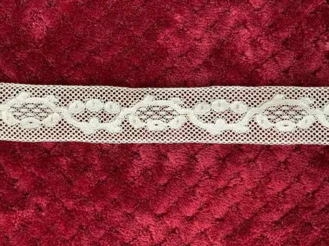Antique Edwardian French Valenciennes Bobbin lace Insertion 82cm by 3cm
