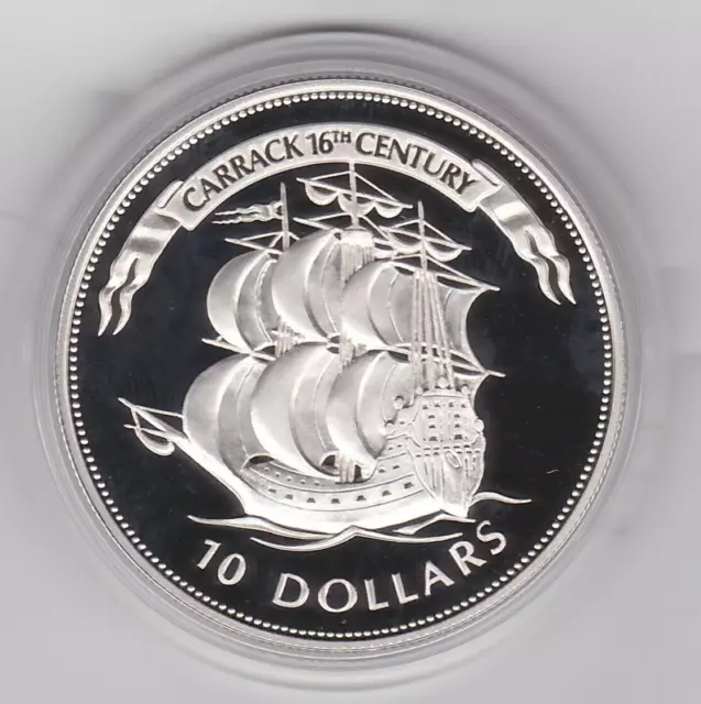 1995 Belize Silver Proof Ten Dollars Coin In Capsule With Certificate - Carrack