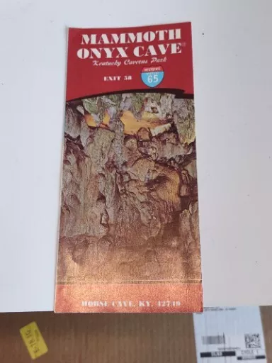 1965 MAMMOTH ONYX CAVE KENTUCKY CAVERNS PARK Horse Cave KY Travel Brochure & Map