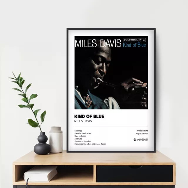 Kind of Blue Miles Davis Album Poster 24x36" Custom Canvas Print Music Poster