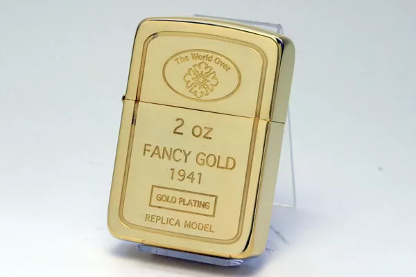 Zippo 1941 Reprint Replica Ingot Gold Oil Lighter Gold Tank Brass JP