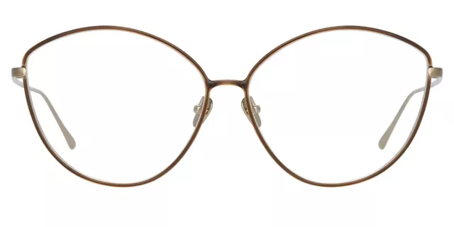 Linda Farrow Francis LFL1149/6 Brown Gold Cat Eye Eyeglasses Frame 64-15-140