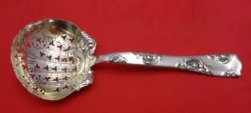 Rose & Scroll by Whiting Sterling Silver Sugar Sifter Pierced w/Clover