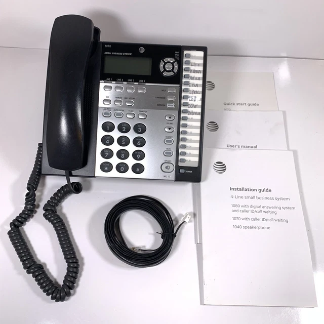 AT&T 1070 4-Line Expandable Corded Phone System  Caller ID  No Power Adapter