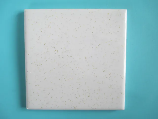 Vintage White Gold Speckle Fleck Gloss Ceramic Wall Tile Square 4-1/4" X 4-1/4"