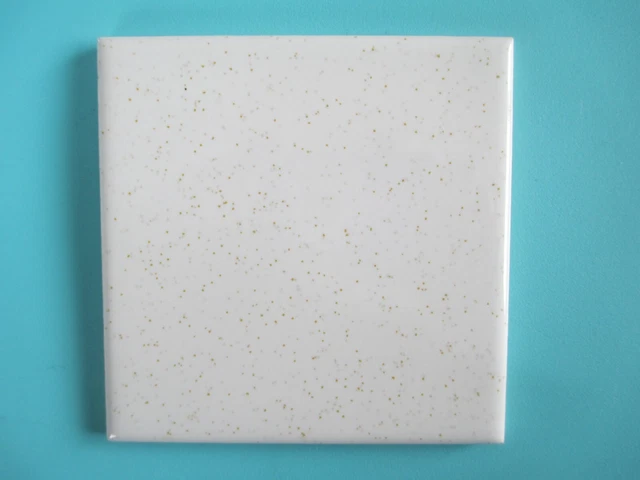Vintage White Gold Speckle Fleck Gloss Ceramic Wall Tile Square 4-1/4" X 4-1/4"