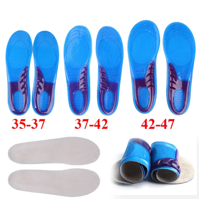 2Pcs Unisex Silicone Gel Orthotic Arch Support Trainer Sport Shoe Insole Run Pad