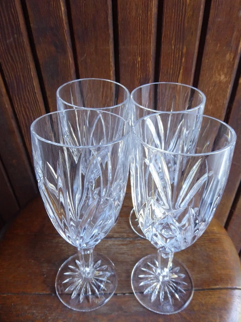 Set Of 4 Waterford Marquis Brookside Crystal Water Glasses Iced Beverage Retired
