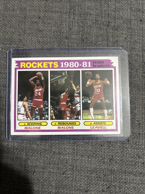 CARTE BASKETBALL MOSES Malone Topps 1980-81 Houston Rockets Team ...