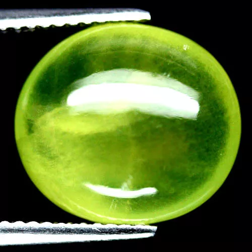 Prehnite jaune verte en cabochon rond de 8,46Cts