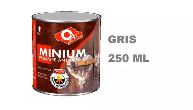 Peinture Antirouille Minium Gris Protection Corrosion Rouille 250 Ml Oxi Owatrol