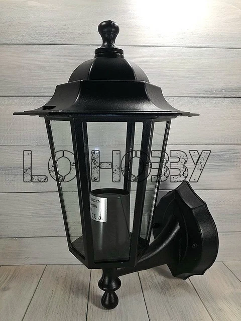 Applique da esterno nera a parete lanterna per giardino illuminazione lampada da