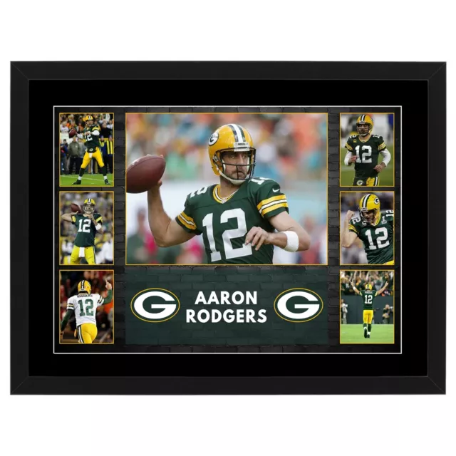 Aaron Rodgers Green Bay Packers Framed Nfl Poster Wentz Wilson Holmes Brady