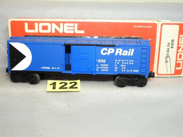 Lionel 0/027 Gauge #6-9748 Cp Rail Boxcar Ready To Run O.b.