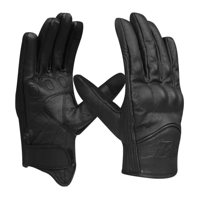 Ladies Leather Knuckle Short  Summer Motorcycle Leather Gloves