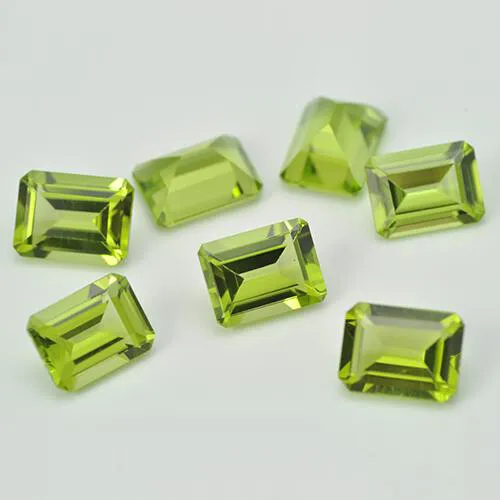 Natural Green Peridot 5X3 Mm Octagon Cut Faceted Loose Aaa Quality Gemstone Lot
