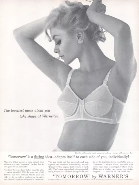 WARNER 'TOMORROW' BRA Woman's Torso Conforming Cups 1959 Vintage Print Ad  £9.41 - PicClick UK