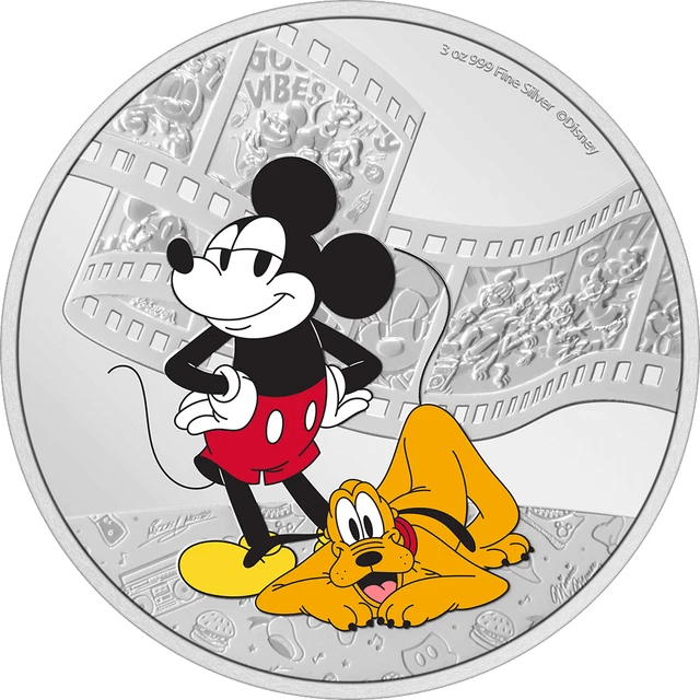 2023 Niue Disney Mickey and Friends Mickey and Pluto 3oz Silver Proof Coin