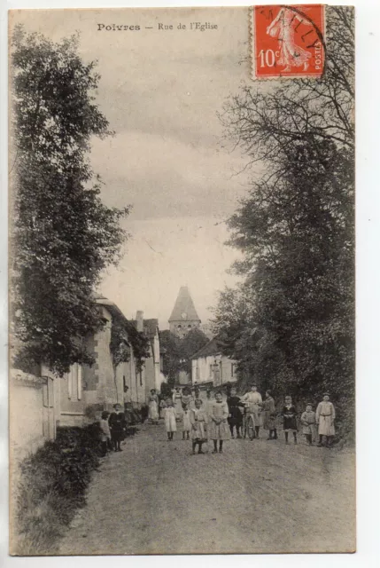 POIVRES  Aube CPA 10 groupe d'enfants rue de l'église