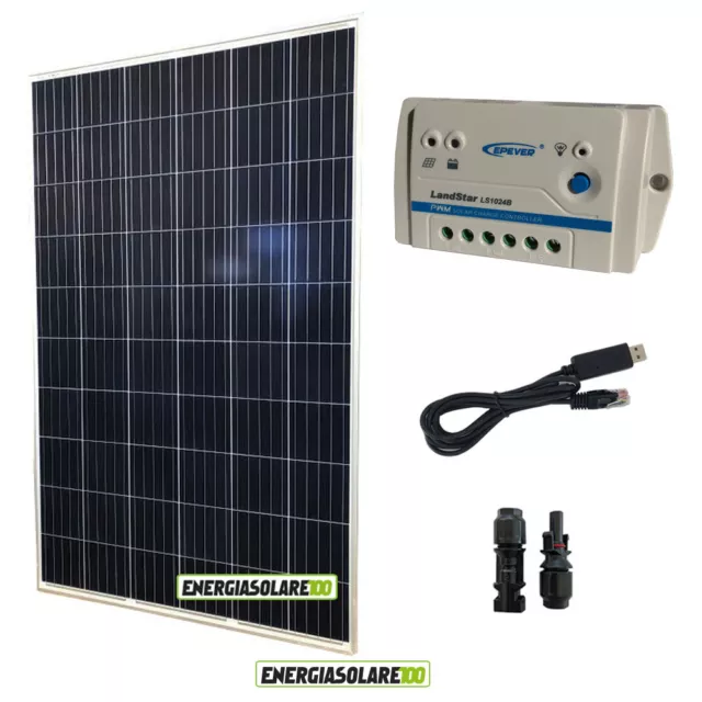 Kit Solaire Photovoltaique 280W 24V PWM Contrôleur 10A LS1024B USB-RS485 Accueil