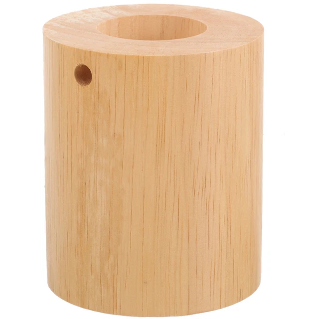 TABLE LAMP BASE Cylinder Rustic Wooden Light Weight LED Portable £13.88