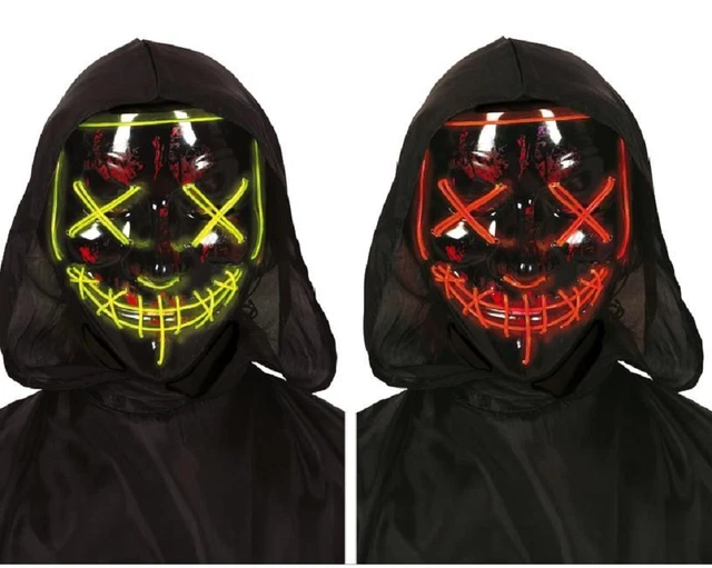 Maschera Halloween Con Luci LED AnanBros - 3 Modalità Luce, Per Feste E Cosplay, Taglia Unica - Foto 11