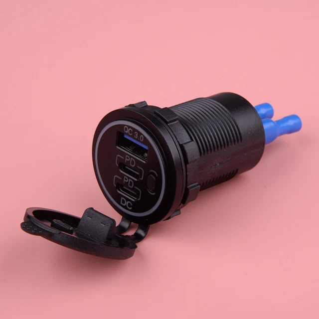 USB C Car Charger 65W, Bangfun 4-Port Dual USB C & USB A Car Charger QC
