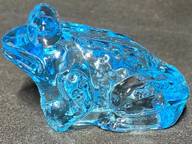 Aqua Blue Vaseline uranium glass Jeremy Frog Toad candy container selenium glows