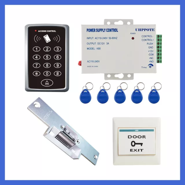 DIY 125KHz RFID ID Controler Access Control System & Keyfob Electric Strike Lock