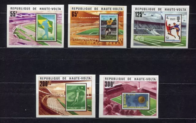 S5245) Haute Volta 1977 MNH Wc Football - CM Fussball 5v World Cup Stamps Imperf