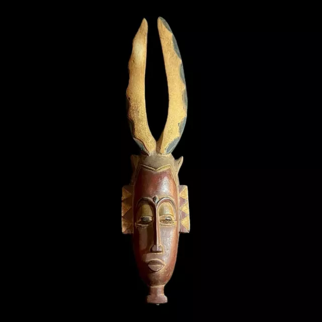 African Tribal Face Mask  Traditional Primitive Art Tribal Masks Baule Guro-9810