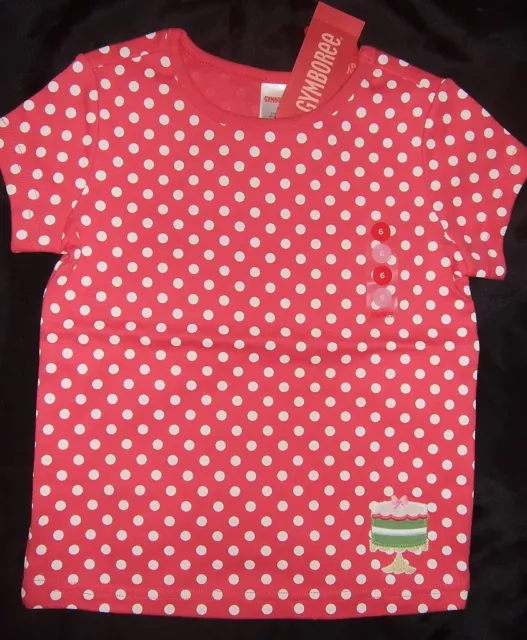 NWT ~ Gymboree TEA FOR TWO Pink polka dot knit top Short sleeve Cake ~ Girls 6