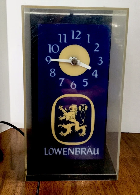 Antique Beer Advertising Electric Cube Clock By Miller Brewing Company