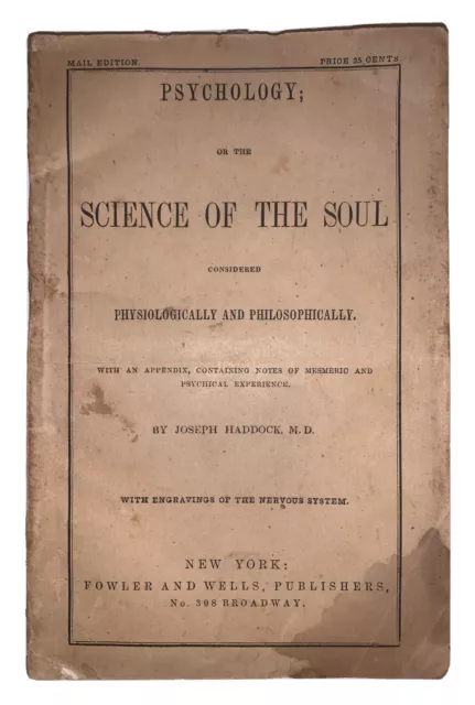 1849, 1st, Joseph Haddock, Psychologie Ou la Science De The Âme, Occulte, Mesmer