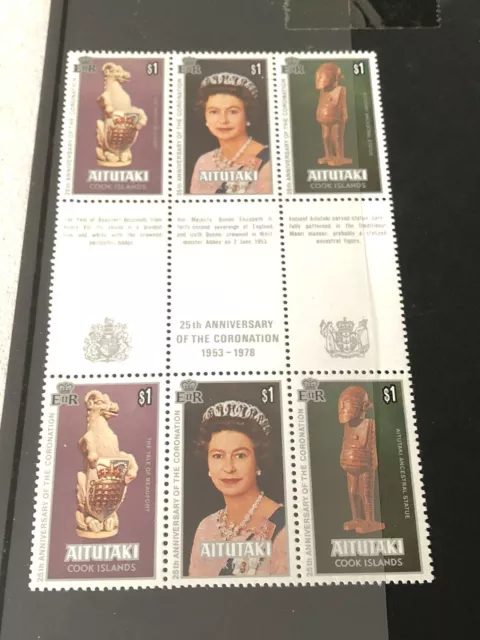 1978 25th Anniversary Of The Coronation MS MNH Aitutaki Cook Islands