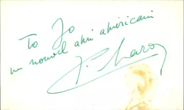 Jacques Charon d. 1975 French Actor Signed 3" x 5" Index Card