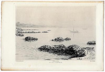 Jean PATRICOT "Au Cap d'Antibes" 1901 Eau-forte Gazette des Beaux-Arts
