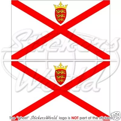 JERSEY Channel Islands UK Flag 100mm Vinyl Bumper Stickers Decals x2