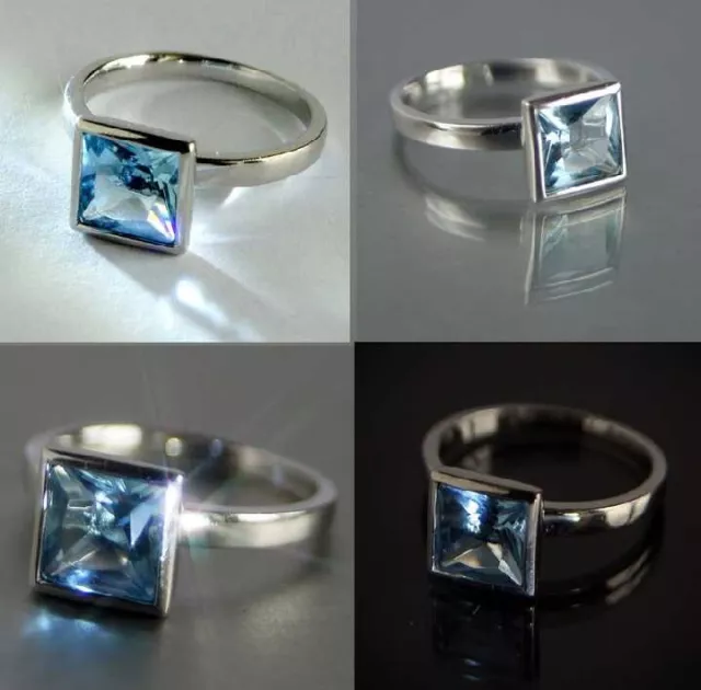 VINTAGE AUSTRIA RING Sterling Silver 925 Aquamarine Jewelry Women's ...