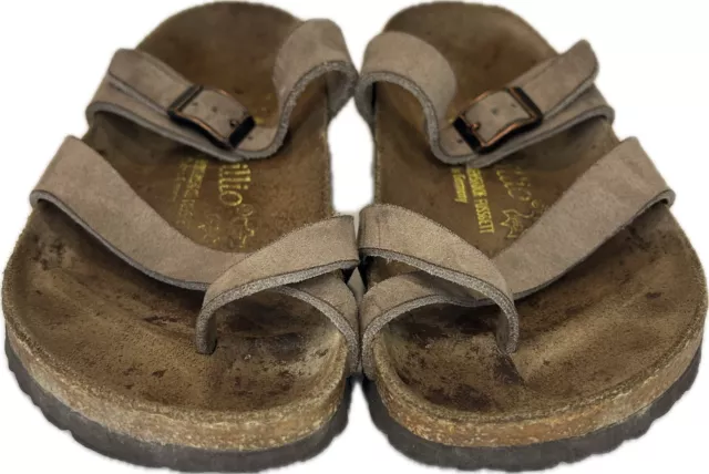 Birkenstock Size 7-7.5 Women’s 38 Papillio Brown Toe Ring Slide Sandals Strap