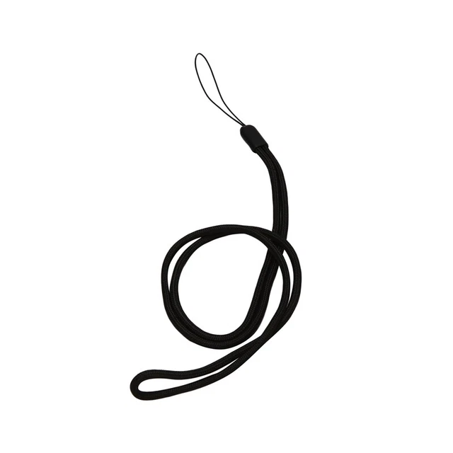Nylon geflochtene Schnur Halsband fuer Handy Kamera Schwarz B9J1