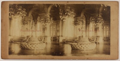 Intérieur bourgeois Paris France Photo ThL4n38 Stereo Vintage Albumine c1865 