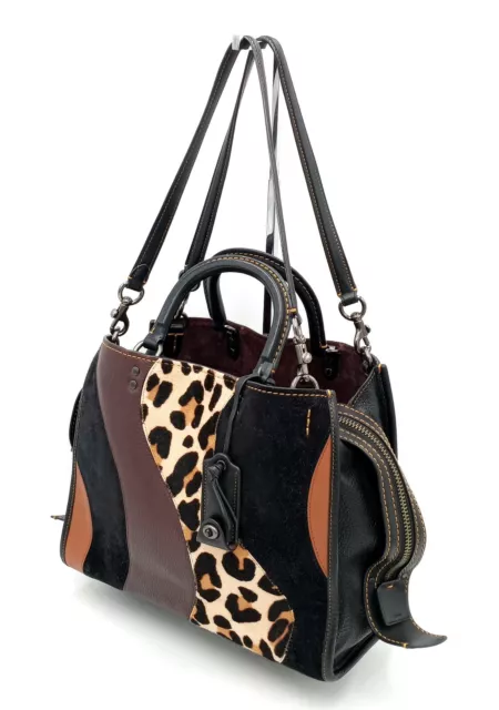 Coach rogue hotsell with leopard patchwork