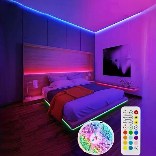 Bande LED RGB 20 Mètres - Multicolore - Contrôle Bluetooth Et App - Pour Intérieur/extérieur