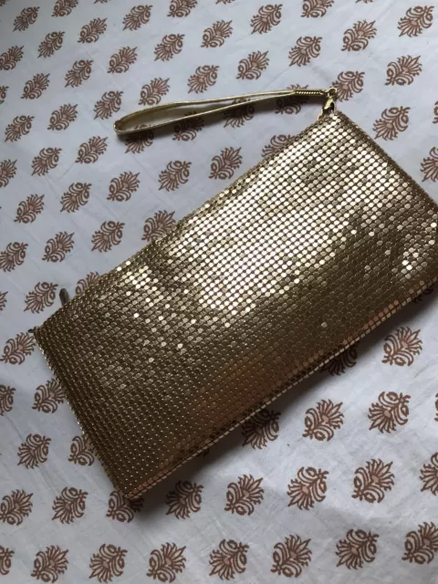 elizabeth arden New York Gold Mesh Clutch