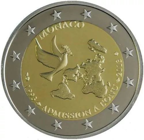 Monaco 2 Euros Conmemorativa 2013 - "20 Años De Admision A La Onu"