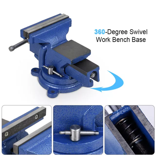 125MM Schraubstock Parallelschraubstock Amboss 360° drehbar Werkbankschraubstock 3