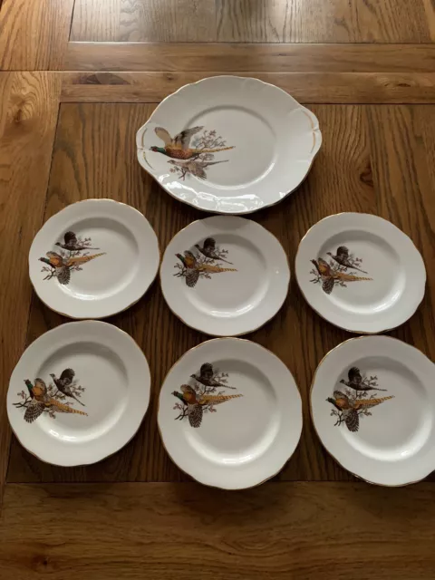 Duchess Bone China Bread & Butter Plate x 1  + Tea Plates x 6 - Pheasant Pattern